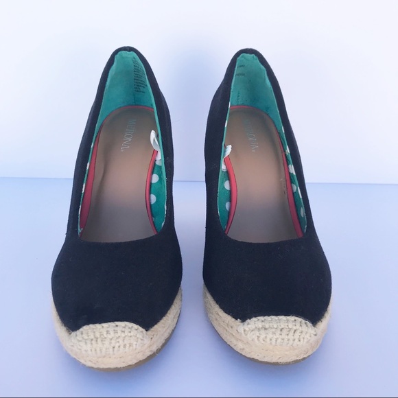 Merona • Black Canvas Wedge 6 1/2 - Picture 2 of 5